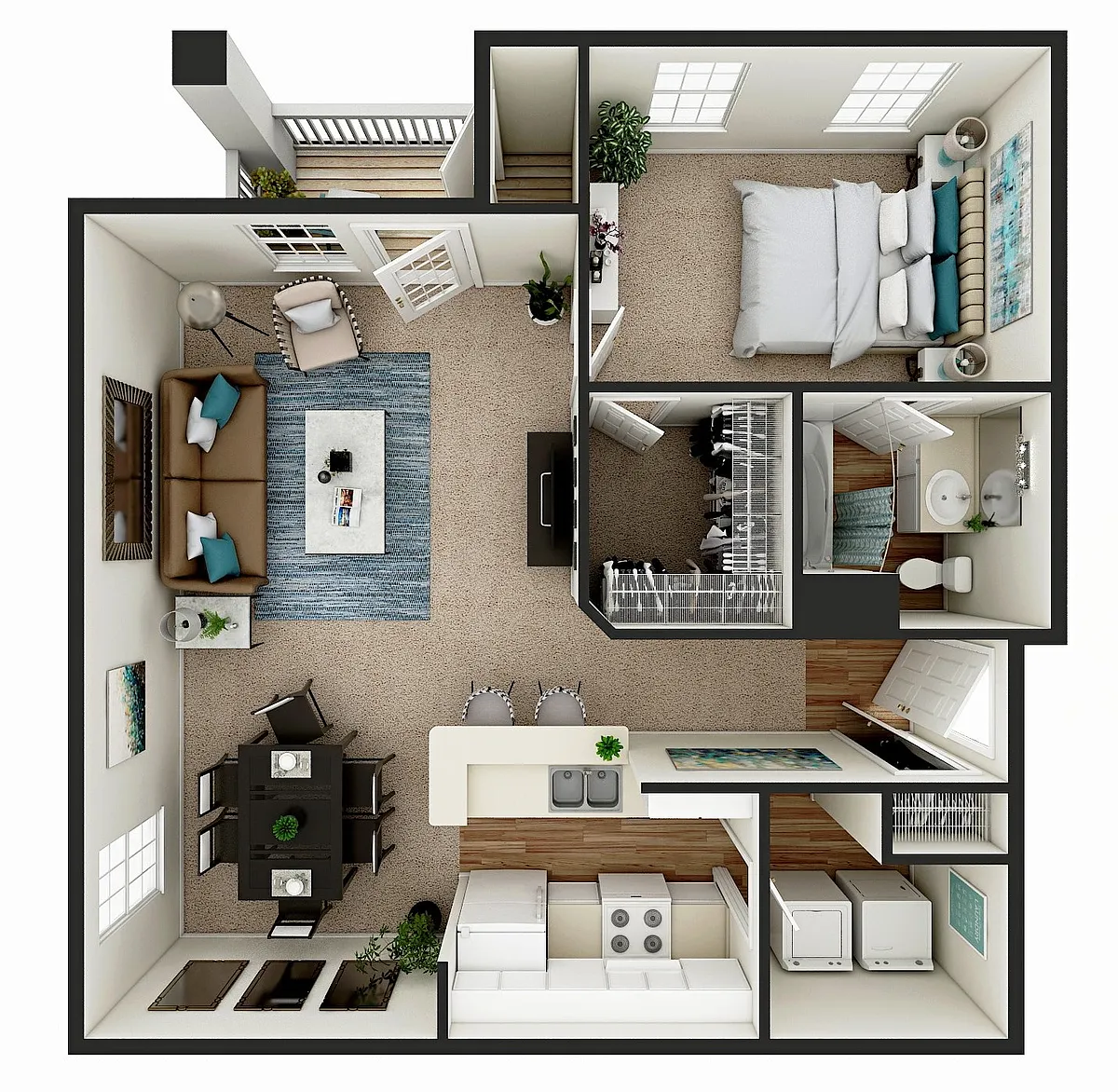 Floor plan 1 Bed 1 Bath