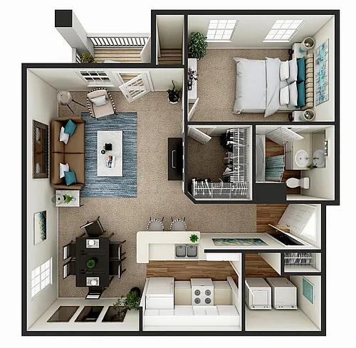 Floor plan 1 Bed 1 Bath