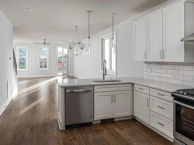 Kitchen - Stainless steel appliances, gas oven and stove, tub sink, stainless fridge (not pictured)