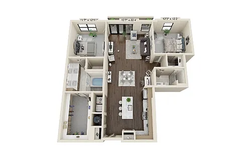 Floor plan 2 bedroom 2 bath
