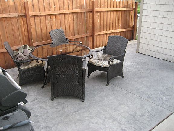 Stamped concrete patio