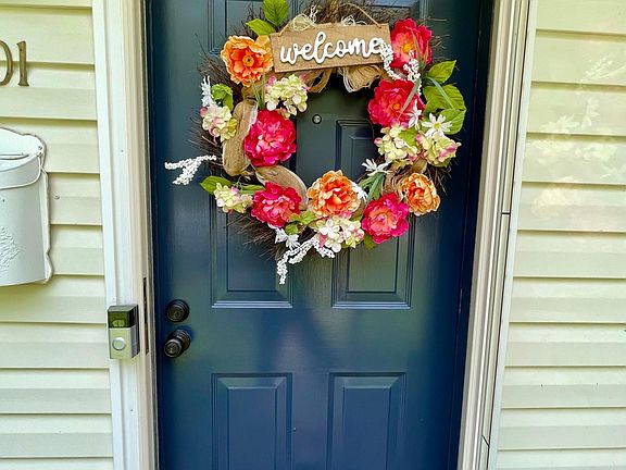 Freshly painted door welcomes you home! Home is wired for a security system if new tenant desires to sign up for monthly service. Ring doorbell stays if the account can be transferred over to the new tenant. Otherwise, a regular doorbell will be installed