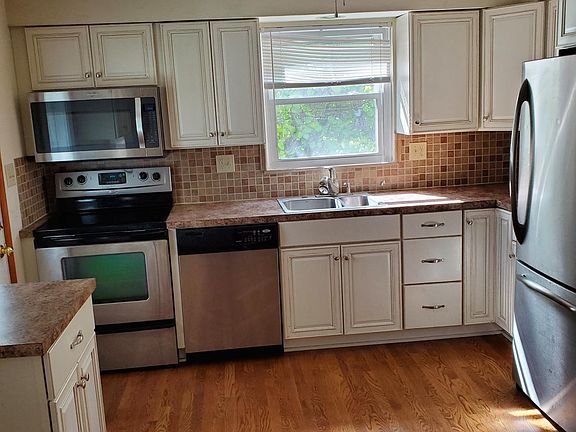 Kitchen with stainless steel appliances
