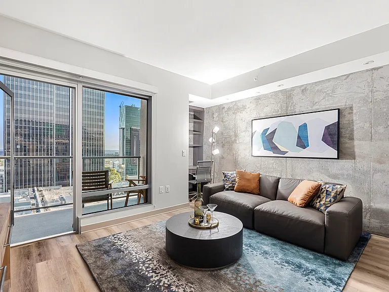 Concrete accent walls at 1600 Vine in Hollywood, CA.