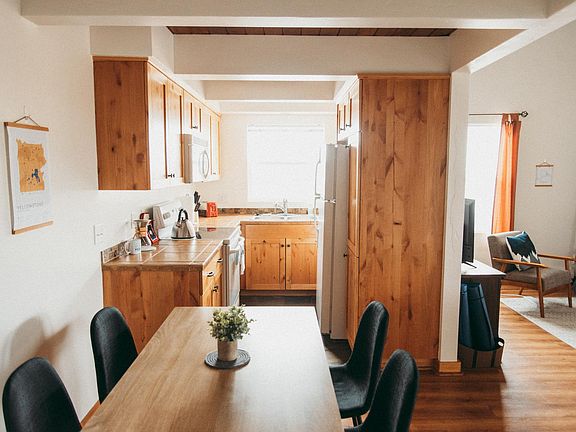 Kitchen from dining area (downstairs)