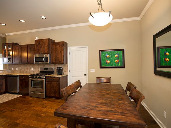 Open kitchen and dining area. 