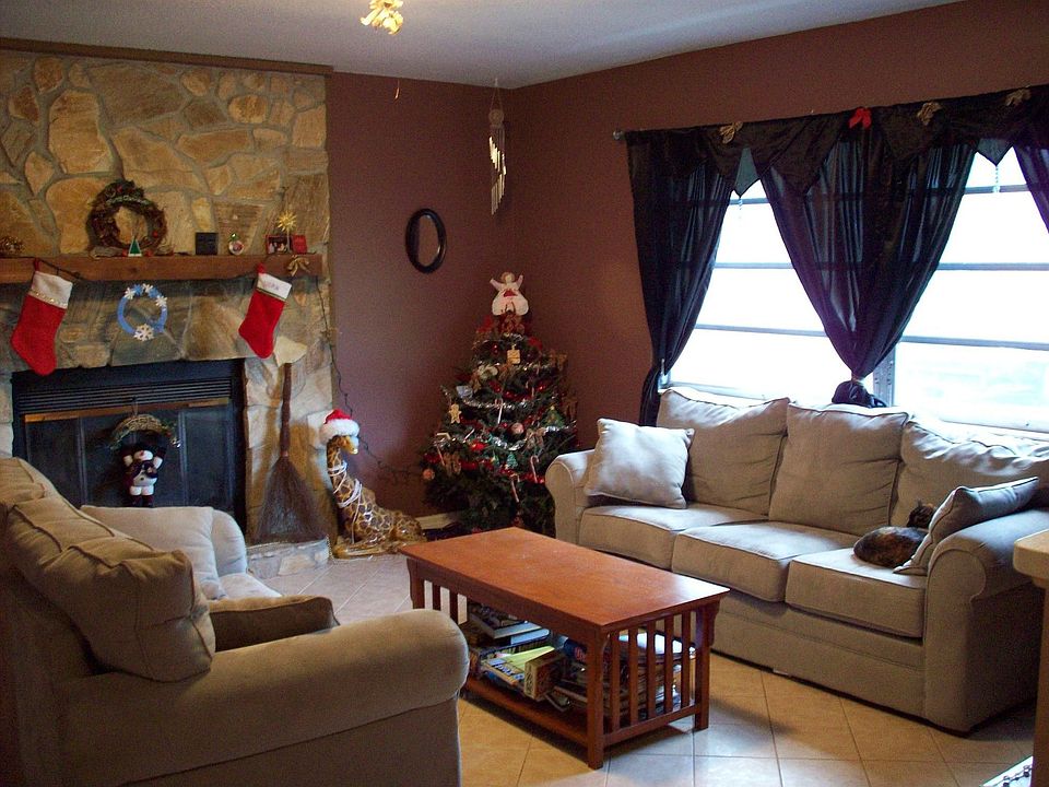 living room with fireplace