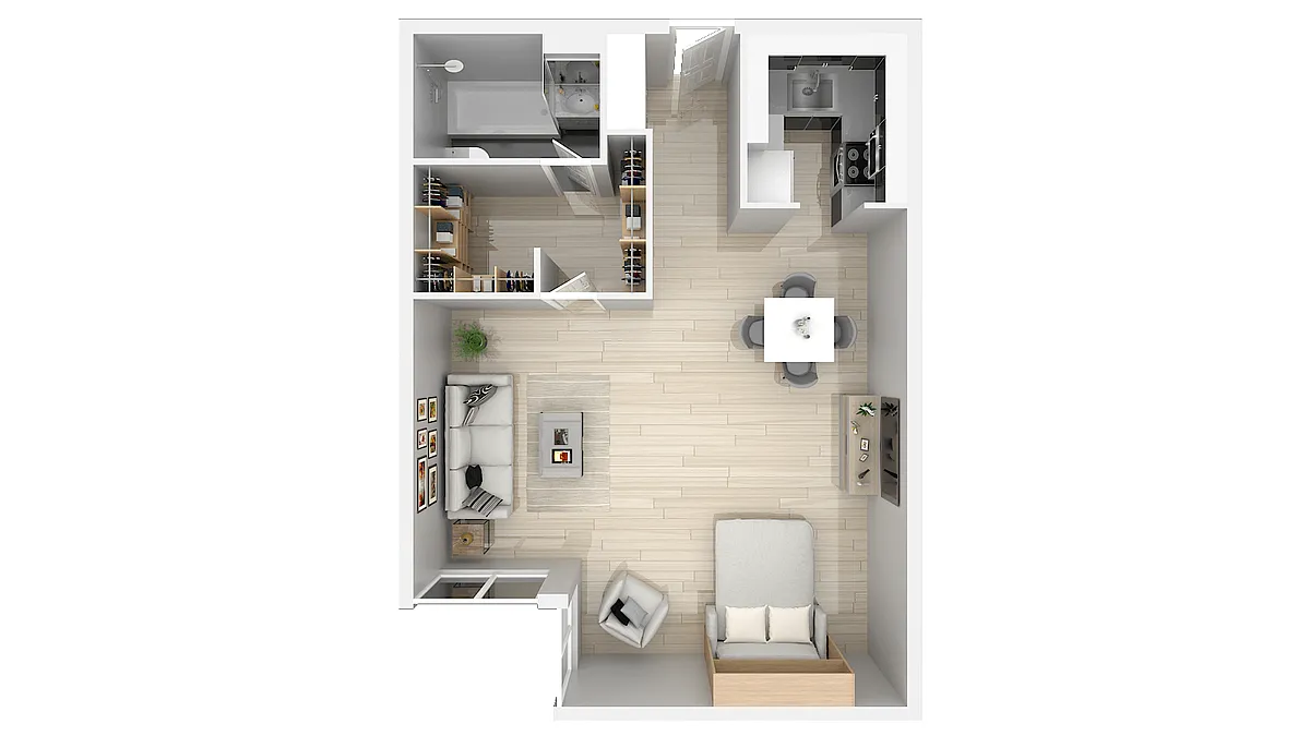 Floor plan Studio Without Balcony