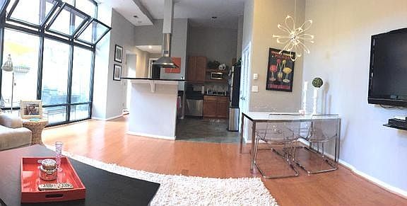 Dramatic, sun-filled living area