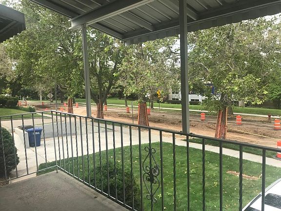 Looking from front porch (street no longer under construction).