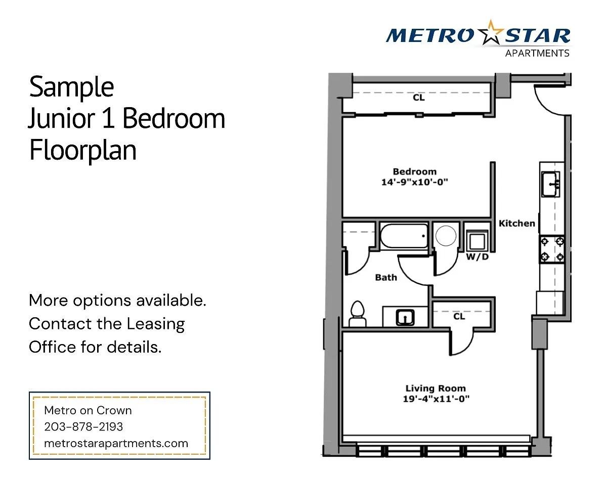 Floor plan Jr One Bed