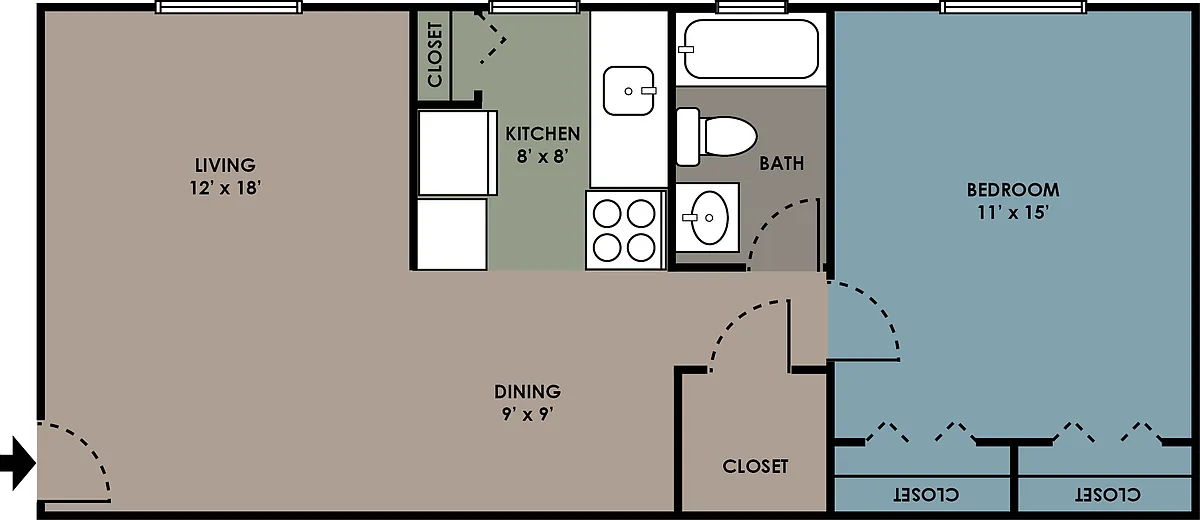 Floor plan 1 Bedroom