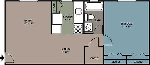 Floor plan 1 Bedroom