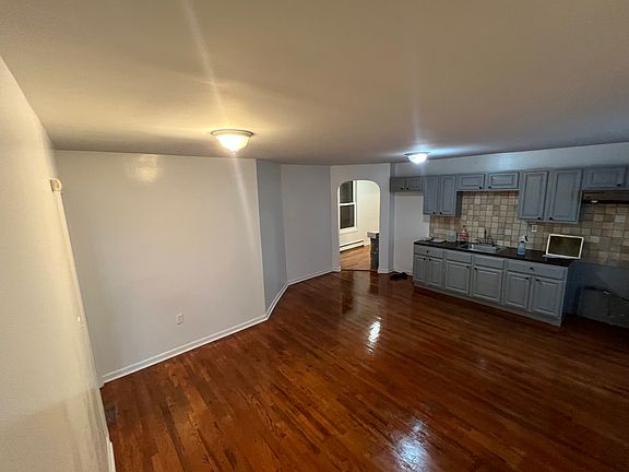 Spacious open concept kitchen and living room.