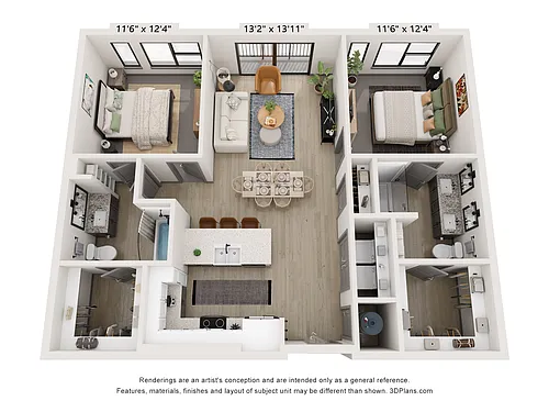 Floor plan B3 (2 Bedroom)