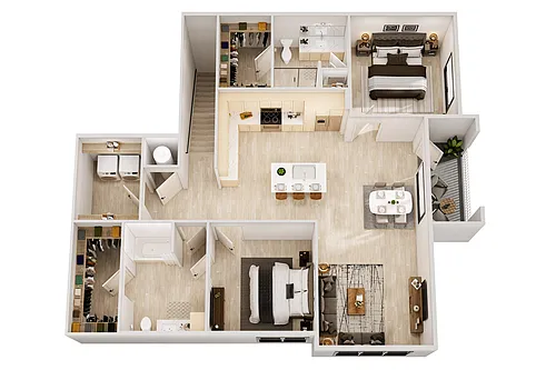 Floor plan 2 BR-H