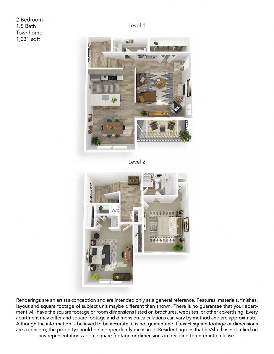 Floor plan 2x1.5 TH Upgraded