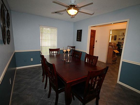 Off the entryway is the formal dining area.