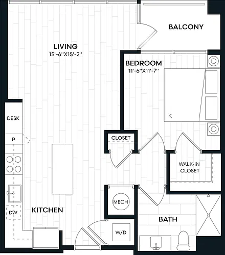 Floor plan 1 Bed/1 Bath-1L1(1) ALT