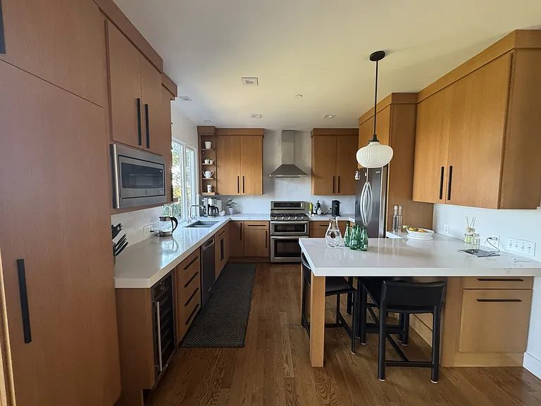 kitchen and seating area