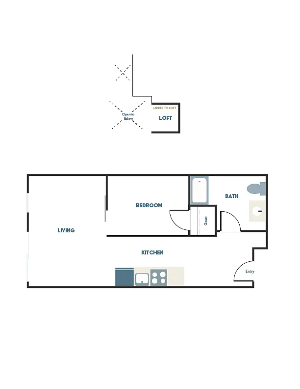 Floor plan 1x1 - B6 + Loft