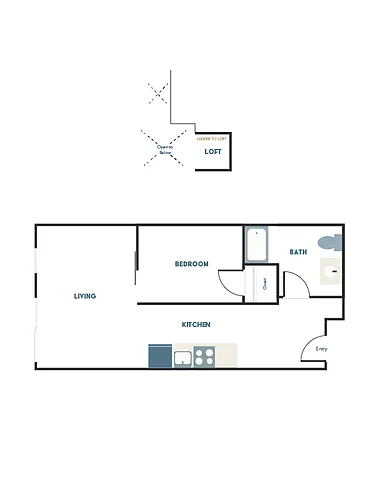 Floor plan 1x1 - B6 + Loft