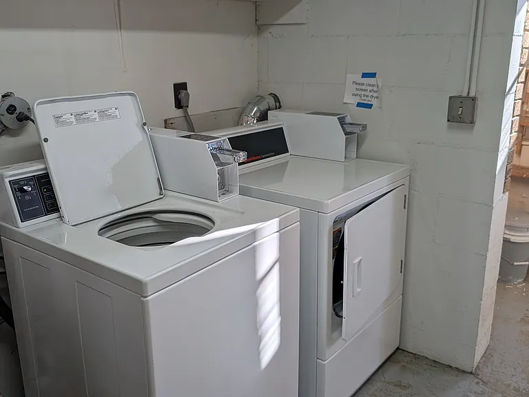 Laundry in lower level of building.