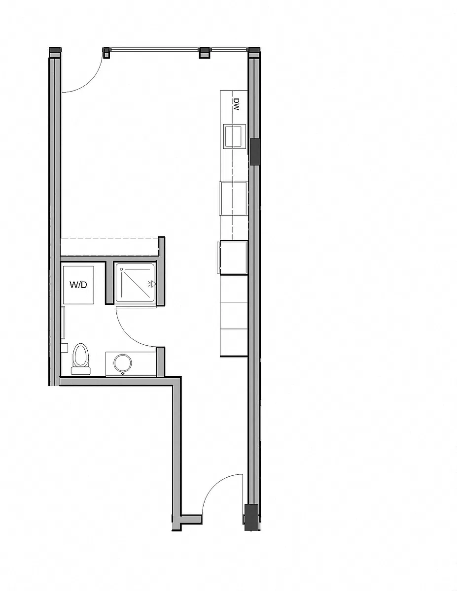 Floor plan MFTE-Studio 1 Bath