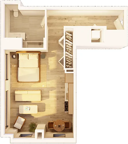 Floor plan West Studio Corner B