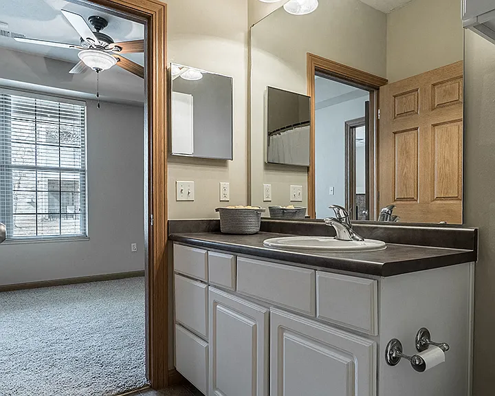 Our bathrooms have great lighting - perfect for getting ready in the morning.