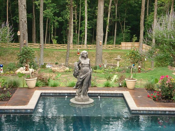 gunite swimming pool w/statu