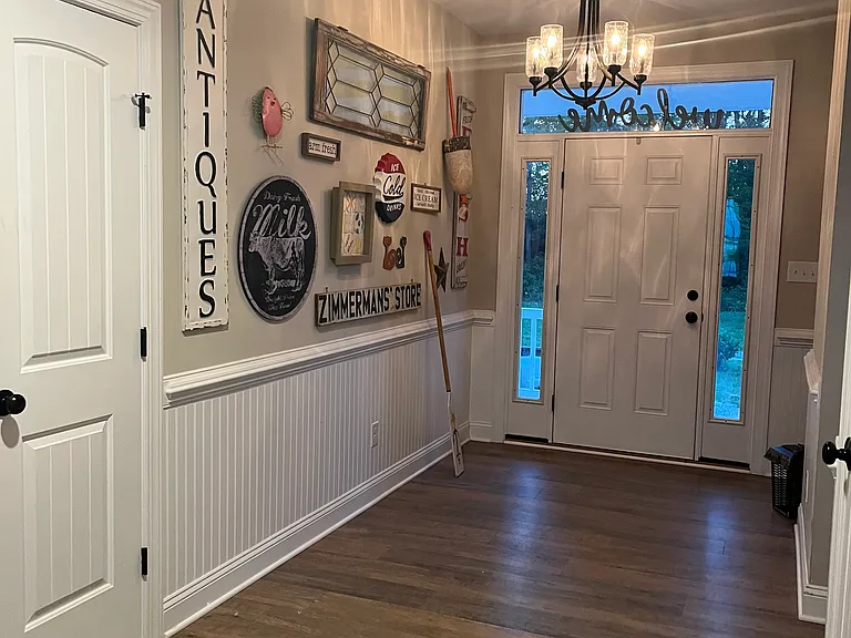 This is the front door - as you enter you immediately have a view of the river.