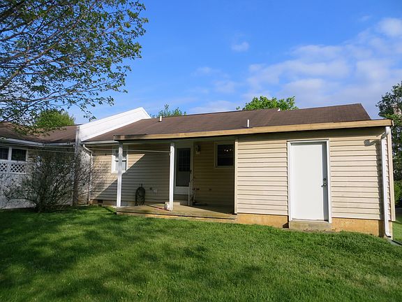 Rear patio and storage shed