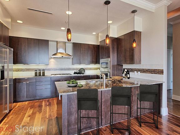 Kitchen w Bar Seating.