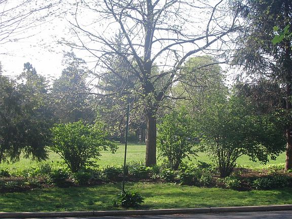 Park across the street w/ privacy flower garden