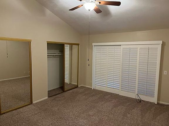 Mirrored closet doors in bedrooms.