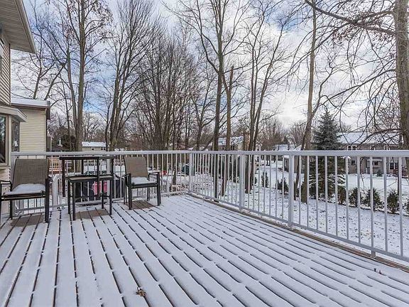 New deck overlooking backyard