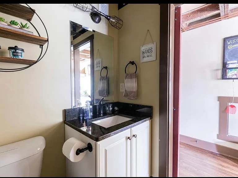 Full private bathroom with shower