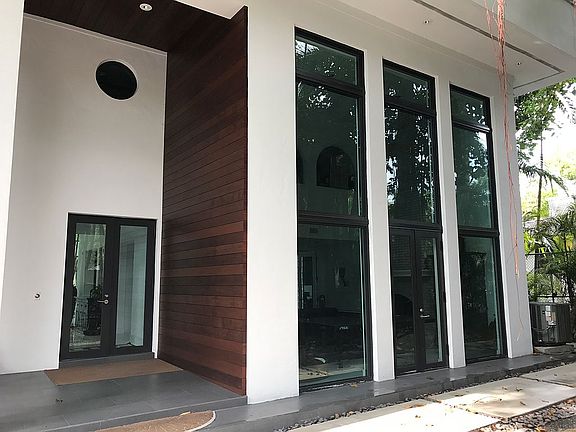 Entrance with Brazilian teak