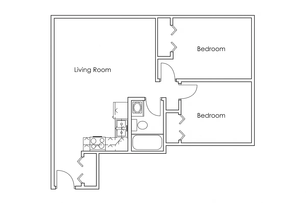 Floor plan 2 Bedroom A