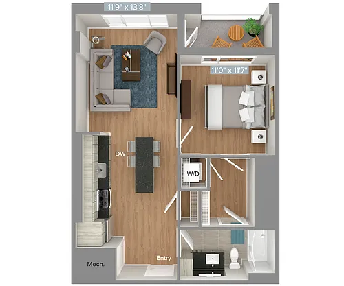 Floor plan A1-674sf-S