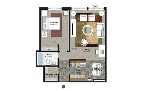 Floor plan One Bedroom