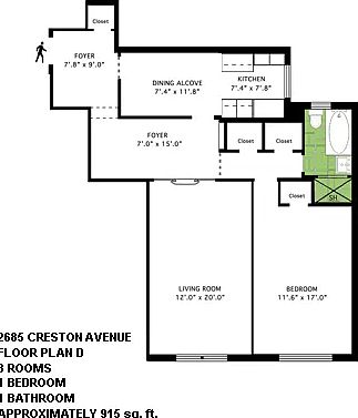 1st image of 2685 Creston Ave APT 3D