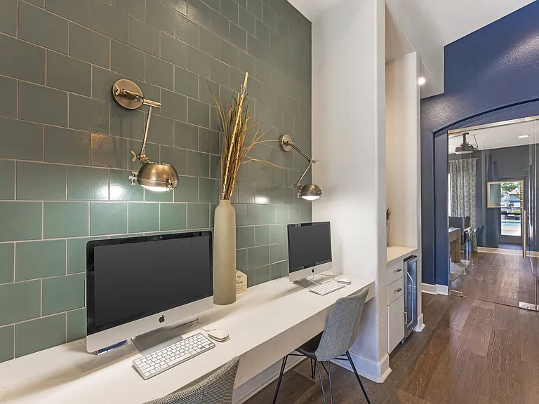 The clubhouse features a computer available for residents and applicants to use, making it easy to stay connected or apply to live at Ascent at the Galleria.