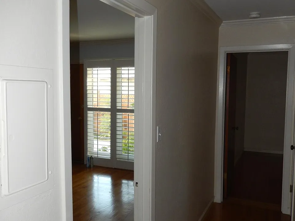 Hallway; LR on left, BR on right