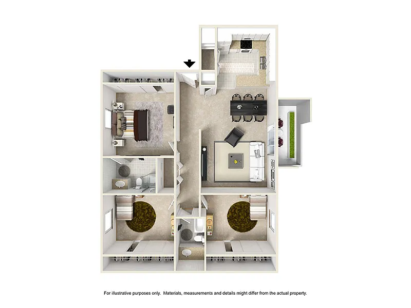 Floor plan 3 Bedroom 2 Bathroom