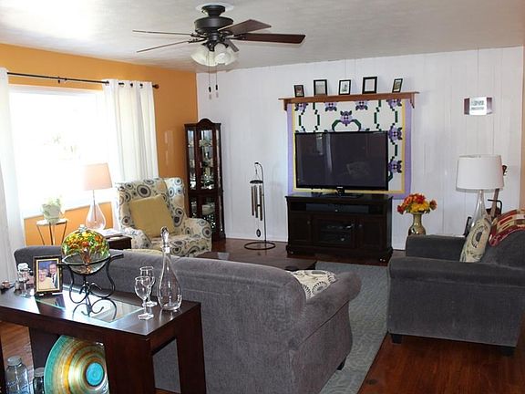 Light and bright living room with beautiful hardwood floors