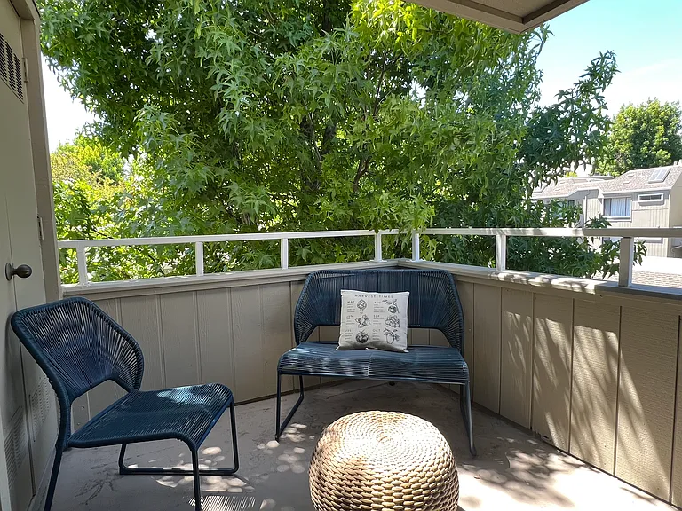Private patio outside living room