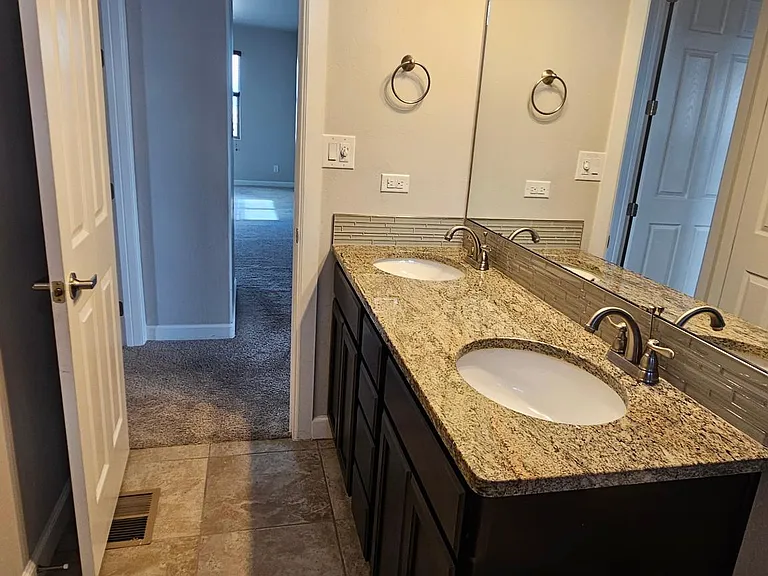 second guest bath upstairs, dual sinks