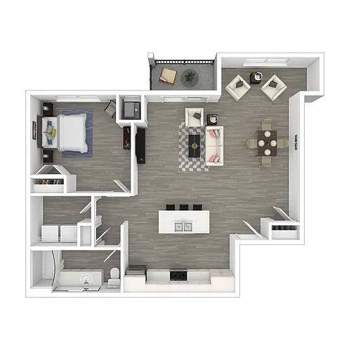 Floor plan 1BB Workforce Housing Unit*